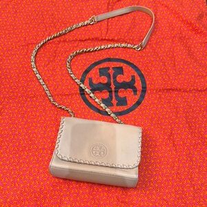 Tory Burch Tan Crossbody Bag with Chain Strap
